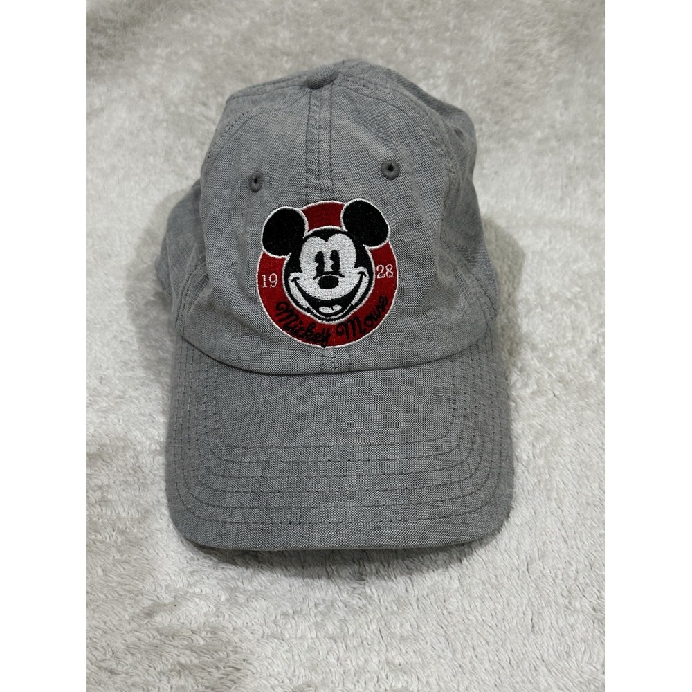 DISNEY Mickey Mouse Gray Cap Hat‎ Adjustable Strap OSFM RN 115665